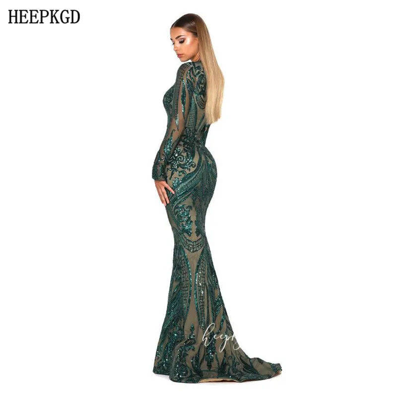 

Arabic Evening Dress New Design Detachable Glitter Sequins Lace Long Sleeves Mermaid Prom Gowns Robe De Soiree Custom Made