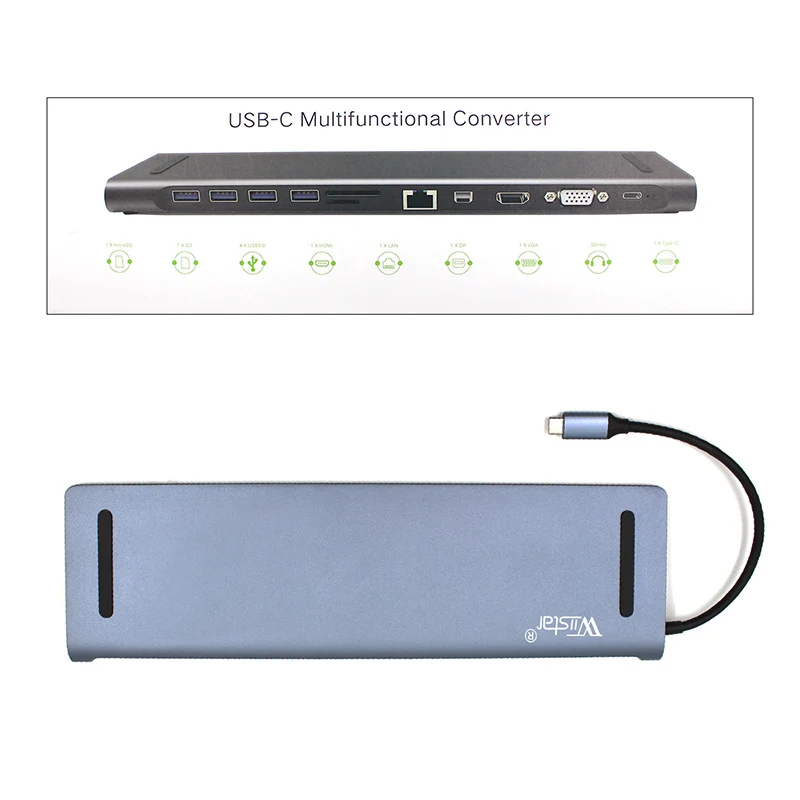 Адаптер питания 12 в 1 с USB Type C на HDMI RJ45|Компьютерные кабели и разъемы| |