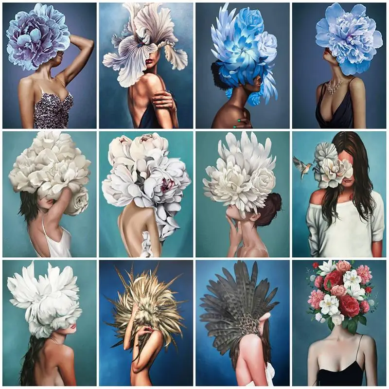 

Painting By Number For Adults Flower Girl DIY Drawing On Canvas Home Decoration pintura por números Christmas Gift 40x50cm