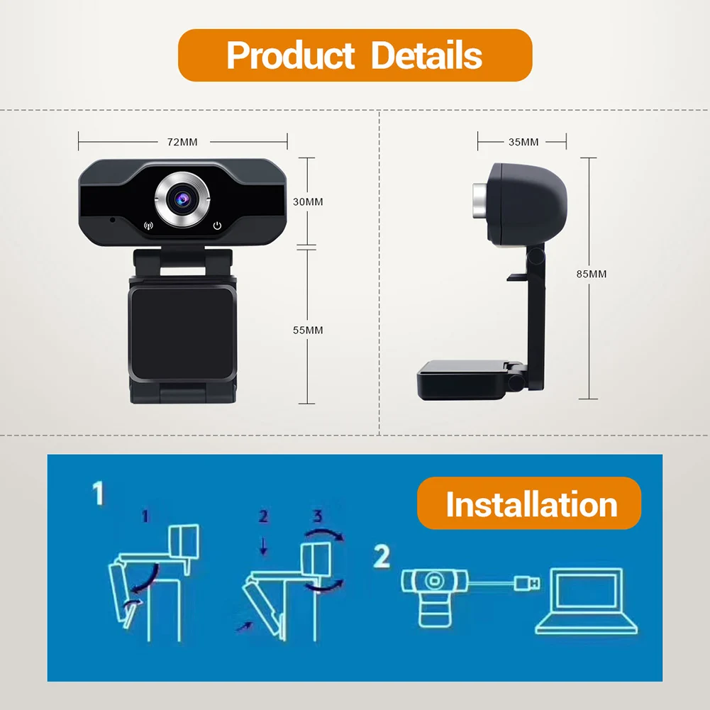 

High Quality Digital External Webcam Camera USB Cameras High Definition 1080P for Online Class Conference N66