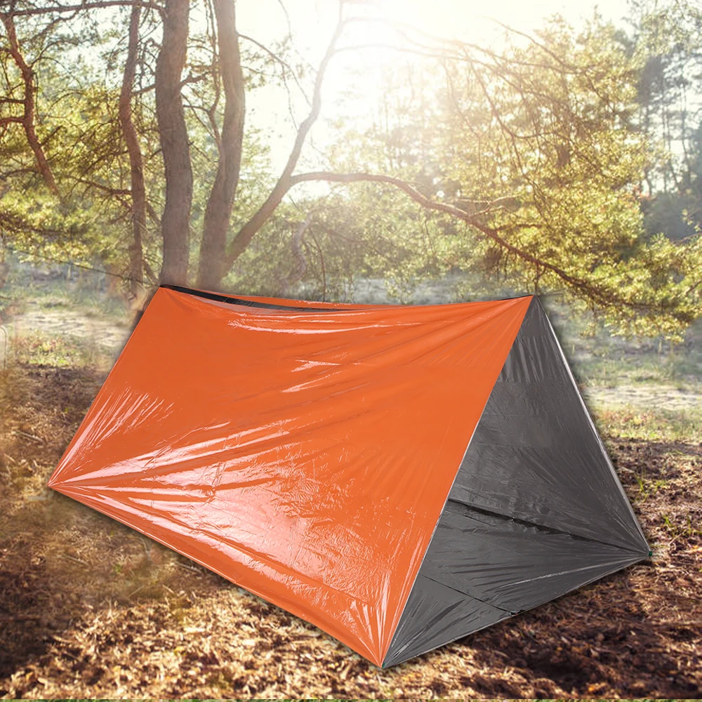 

2020 Tents Outdoor Camping Tent Emergency Tube Survival Orange Sun Shelter Rescue Camping Tent Aluminum Film Sleeping Bag
