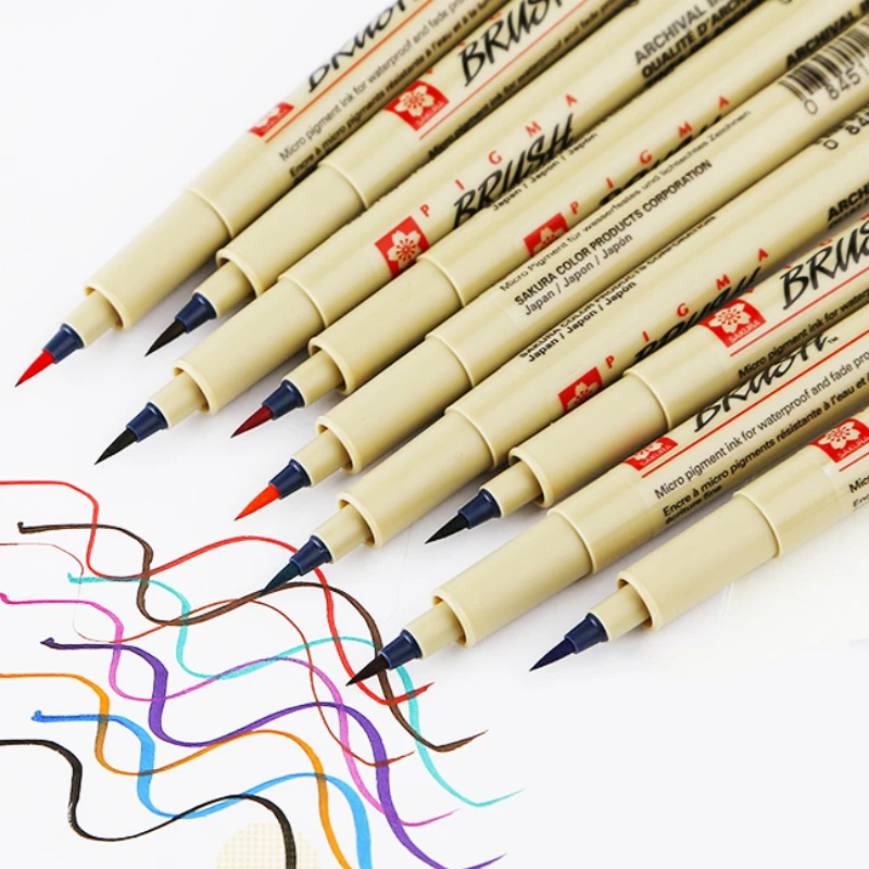 9 шт Сакура Кисть мягкая ручка кисть для каллиграфии наконечник