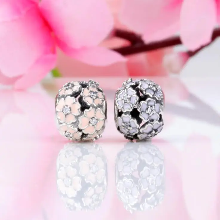 Бусины из стерлингового серебра 925 подходит для браслета Pandora бусины магнолии