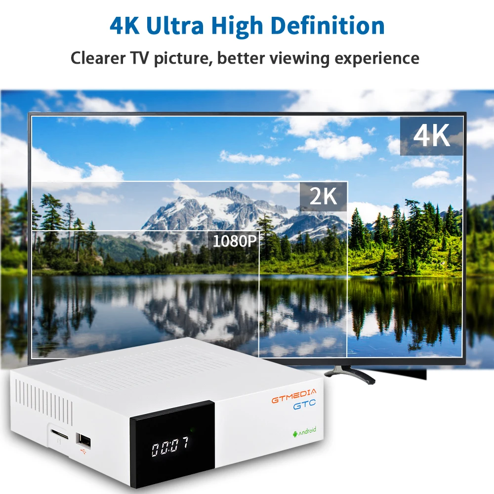 ТВ приставка GTmedia GTC на базе Android 6 0 модель DVB S2/T2/Cable/ISDBT Amlogic S905D 2 Гб ОЗУ 16 ПЗУ