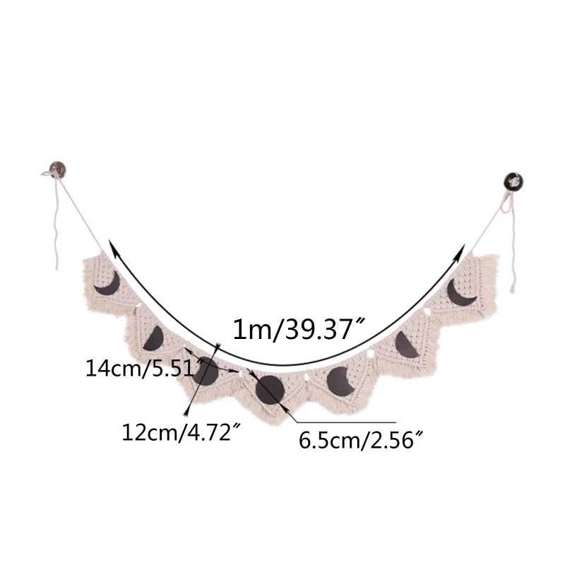 Макраме с бахромой мусульманский лунный Затмение подвесной гобелен украшение