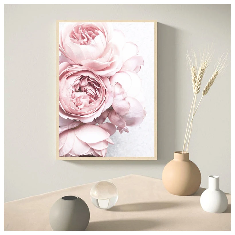 Постер и печать пионов в скандинавском стиле настенное искусство с пионами