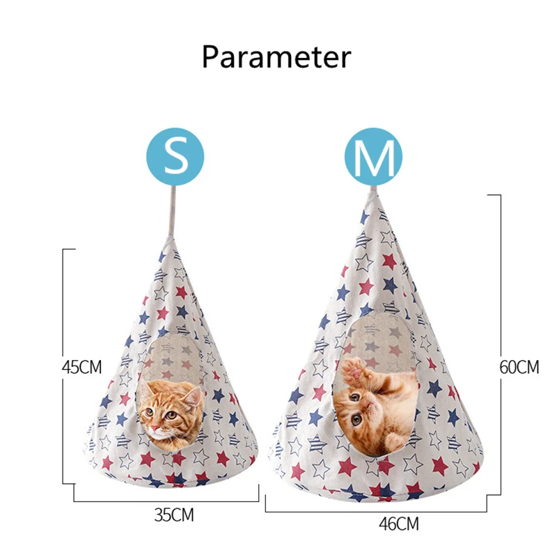 Из хлопка и льна для кошек декоративное гнездо-гамак подвесная кровать-палатка