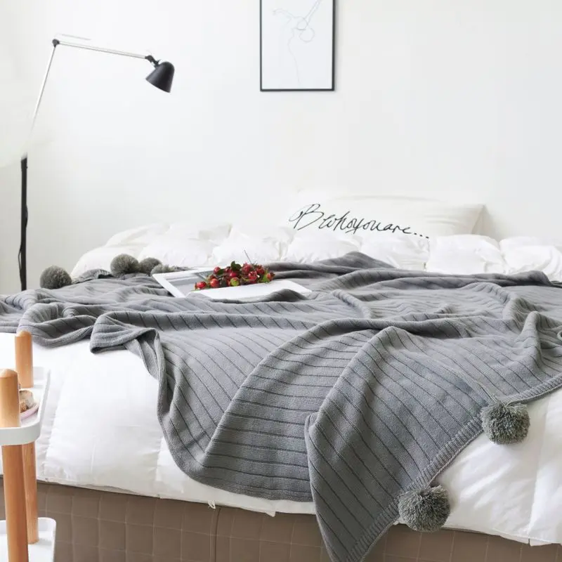 Одеяло s для кроватей вязаное вручную одеяло дивана с 6/8 шариками утяжеленное