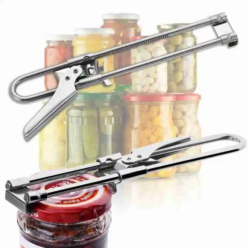 

Steel Manual Adjustable Can Opener Beer Bottle Opener Opening Handle Quick Squeeze Wine E9O9
