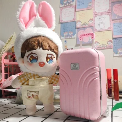 Kawaii Minin Cate Suitcase Carry-ons Travel Spinner Rolling Luggage on Wheels Cabin Trolley Box For Dolls Toy Fans Gift | Игрушки и