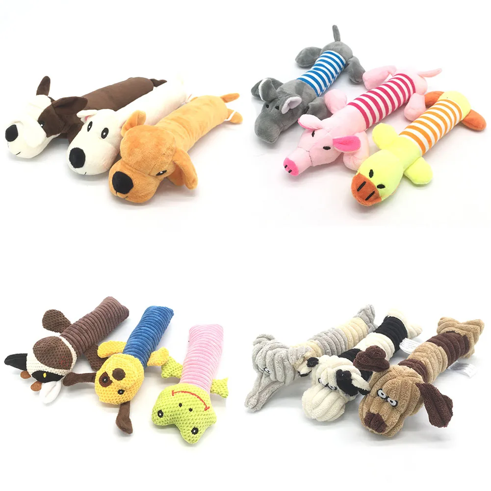 

1pc Plush Squeak Toy Cat Dog Puppy Chew Training Sounding Toys Toot Squirrel Stuffed Animals Pet Molar Biting Squeaky Toy