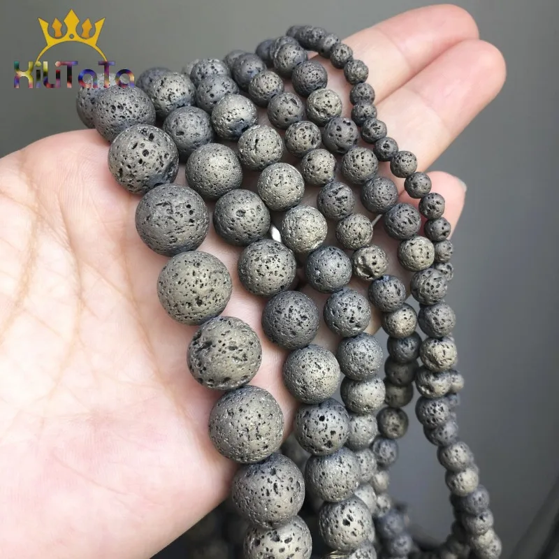 Круглые шарики из натурального камня гальванизированные бронзовые