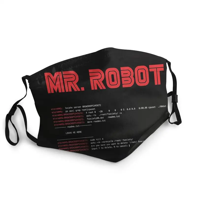 Маска Mr Robot Мужская неодноразовая программатор Linux для защиты от смога и пыли