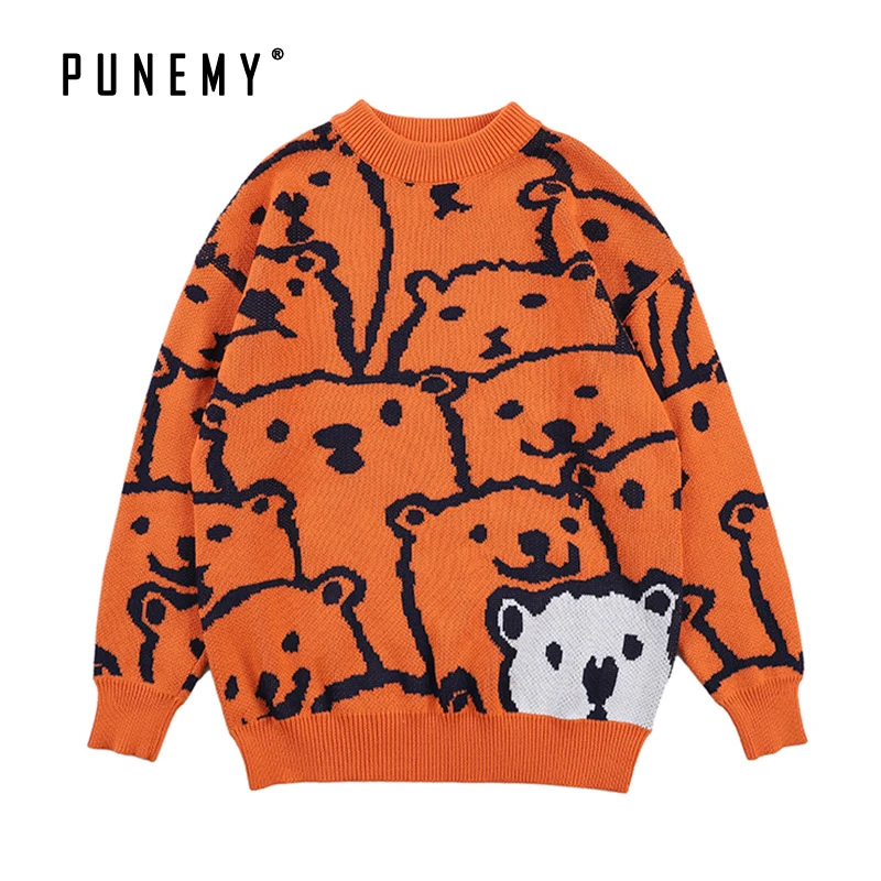 Мужской пуловер с круглым вырезом Повседневный свитер из спандекса рисунком