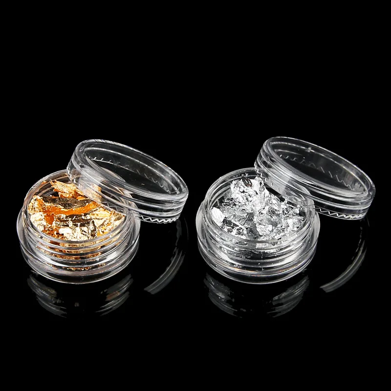 2 Boxes Gold Silver Nail Art Foil Paper Irregular Aluminum Sticker For Nails Manicure 3D Glitter Gel Polish Decoration | Красота и