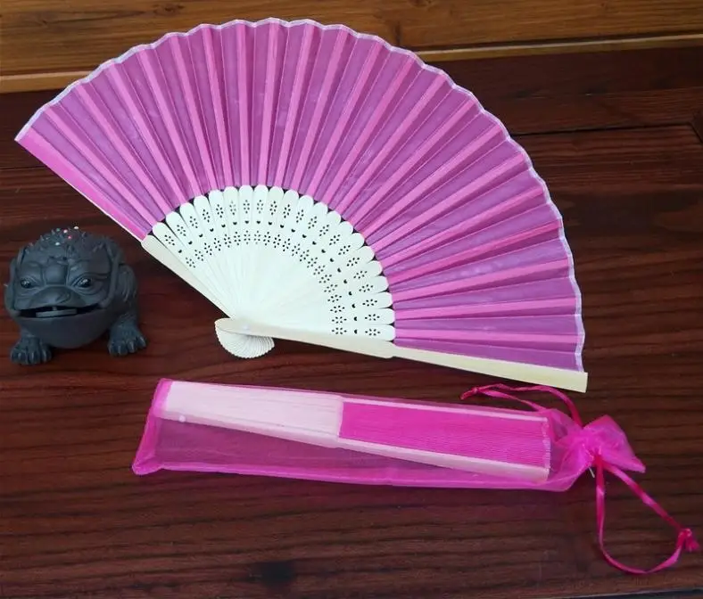

150pcs/lot Personalized Luxurious Silk Fold Hand Fan Party Favors/wedding Gifts+printing Wholesale