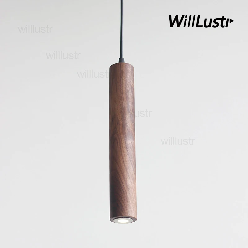 

modern wood pendant lamp restaurant hotel loft shop office dinning room natural walnut beech minimalist suspension light fixture
