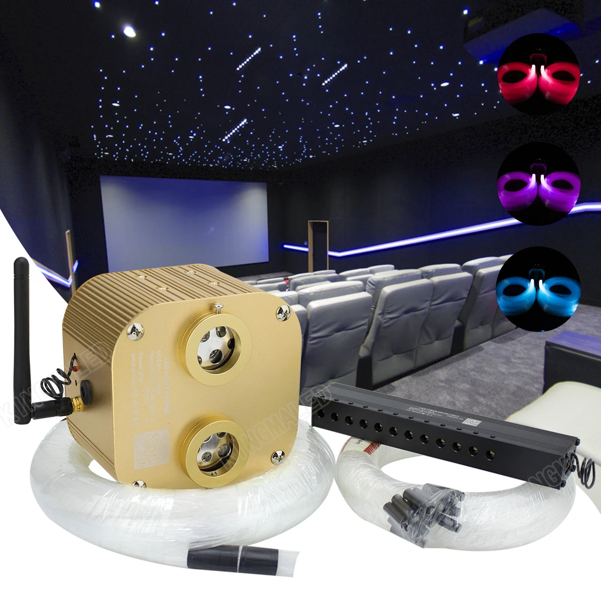 20 Вт RGBW мерцание оптоволоконный светильник s Bluetooth APP Управление потолочный