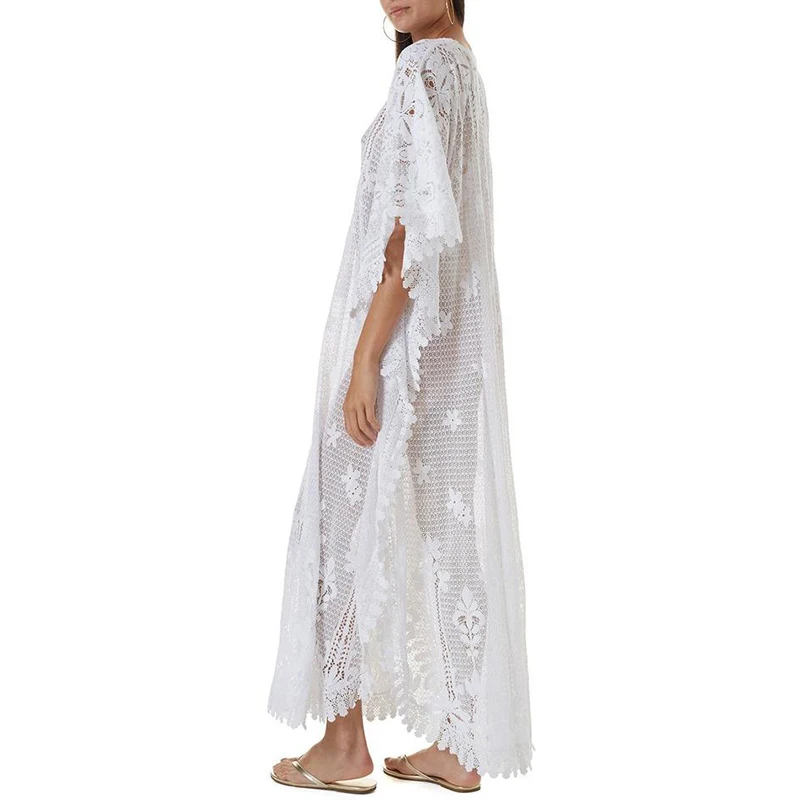 Белый купальник женское длинное пляжное платье кружевное бикини 2020 Mujer вязанный