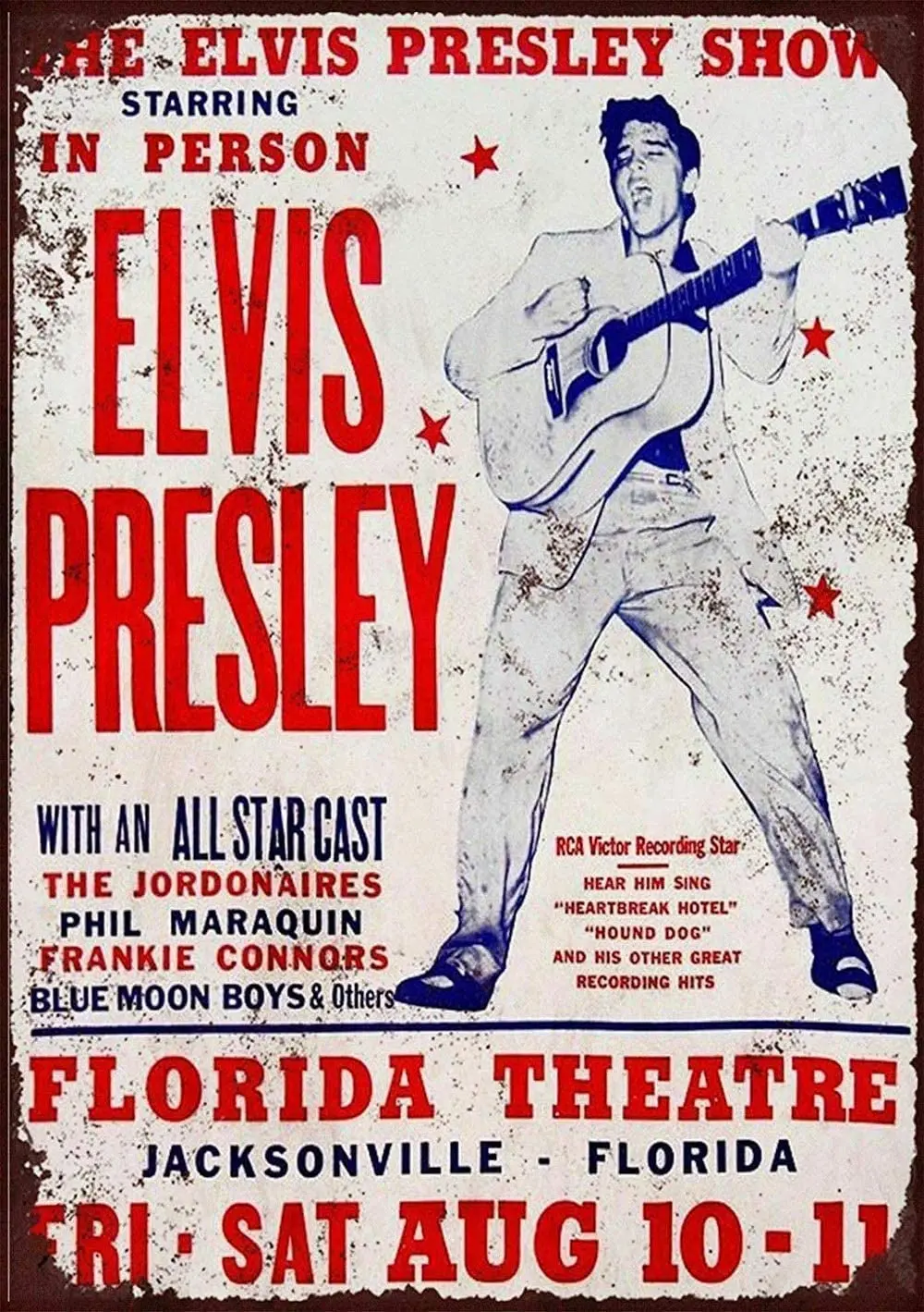 

Elvis Presley Concert Florida Theatre Metal Wall Sign Hanging Warning of Tin Signs Vintage Plaque Art Poster Painting Celebrity