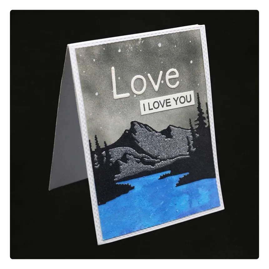 YINISE металлические режущие штампы для трафареты скрапбукинга горная речная