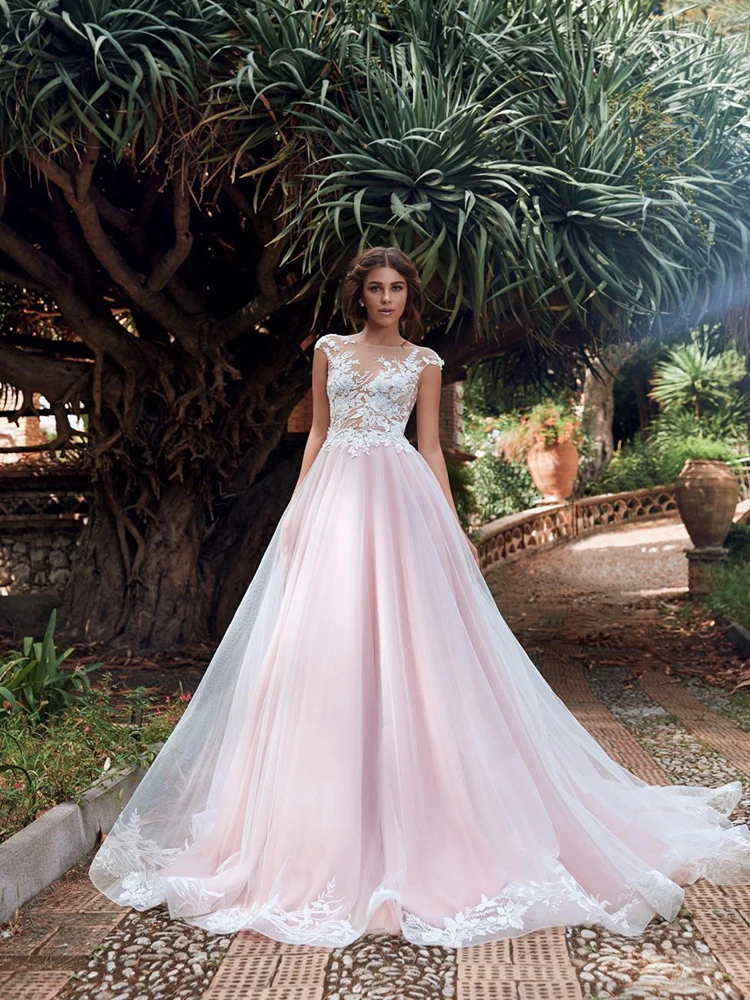 

Hi Shy Bride New Simple Wedding Dress Backless Sleeveless Design Chiffon Lace Bride Dresses Princess Dress Plus Size Tailor-made