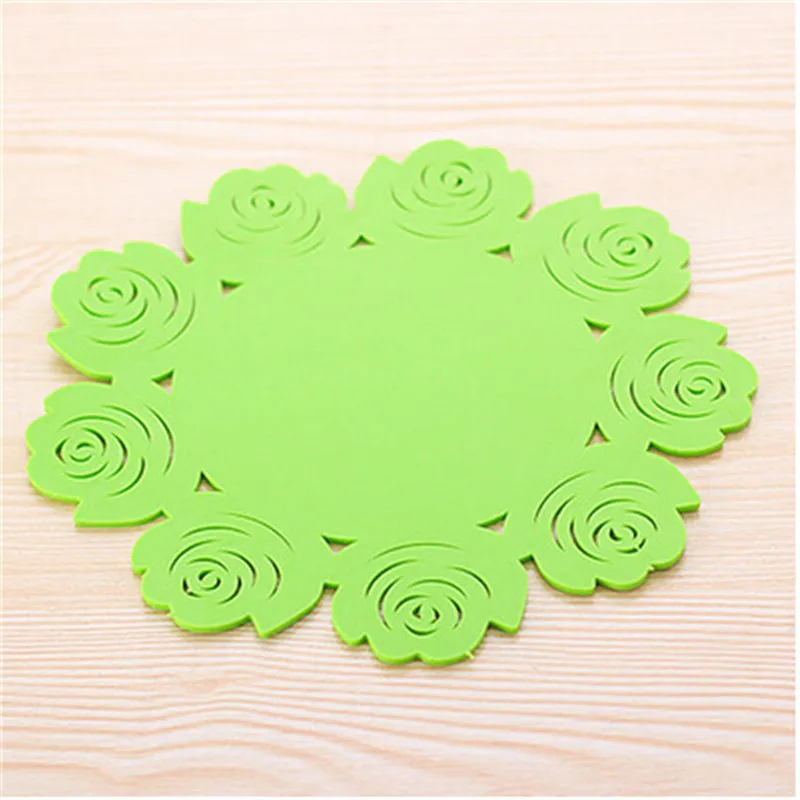Модный силиконовый коврик для стола с цветочным рисунком розы Кухонное