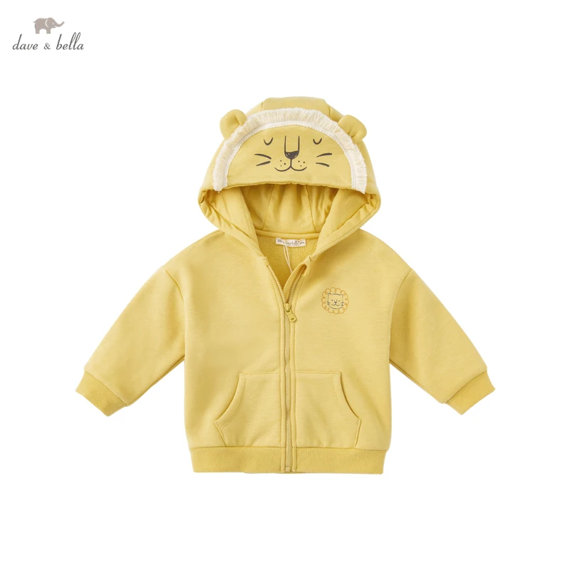 

DBX19125 dave bella autumn baby boys fashion cartoon pockets hooded coat children tops infant toddler outerwear