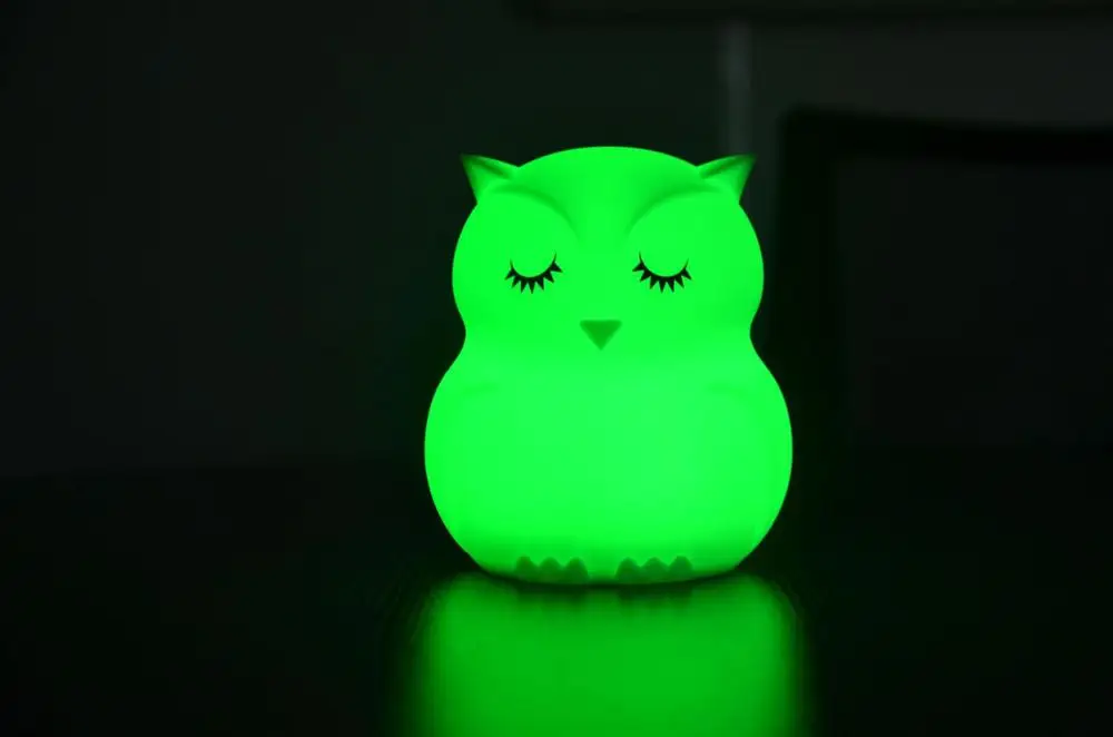 Платье с милой совой для девочек мультфильм младенца силикона светодиодный