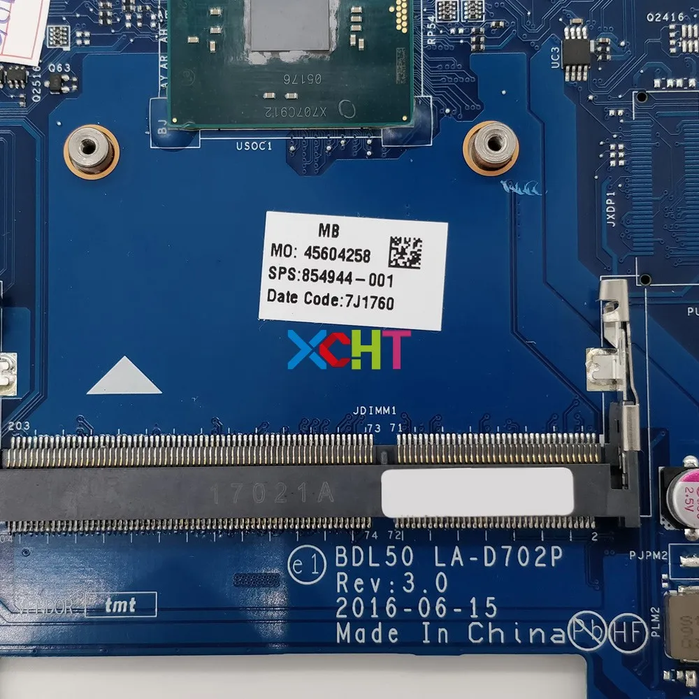 854944-001 854944-601 BDL50 LA-D702P UMA w N3060 CPU для ноутбука HP 15-ay материнская плата | Компьютеры и