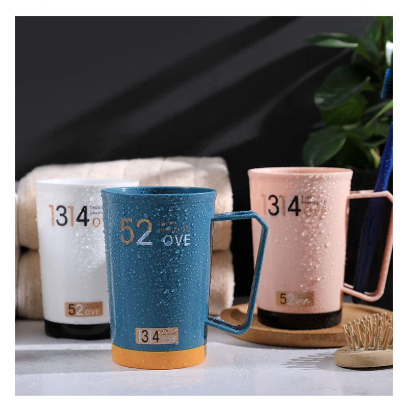 

380ml Bathroom Tumbler Wash Brush Cup Travel Toiletries Toothbrush Cup Plastic Anti-Slip Bathroom Accessories For Couple Lovers
