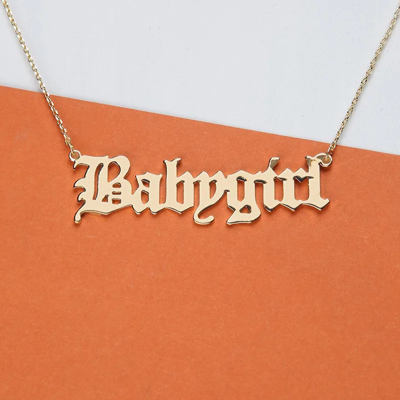 

Europe and America Hot Sales-Ornament Creative Babygirl English Lettered Necklace New Products Accessories