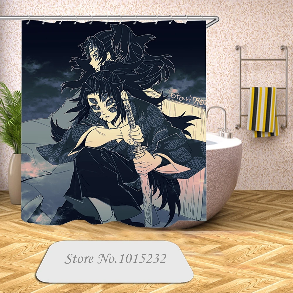 Занавеска для душа Kimetsu no Yaiba водонепроницаемая Шторка ванной из полиэстера с 3D