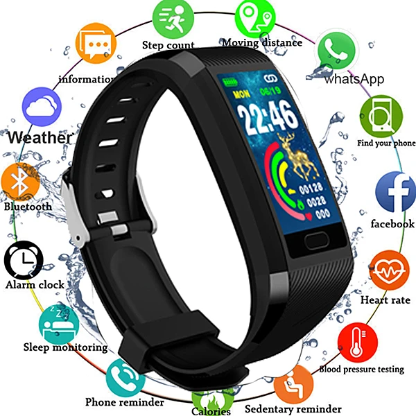 Спортивный смарт браслет с измерением кровяного давления Водонепроницаемый