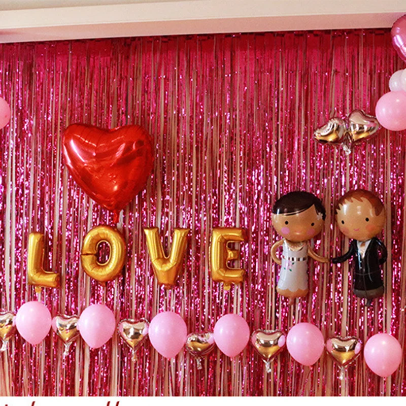 3M золотой фольги полосатый красный синий занавес Блестящий Металлический Венок