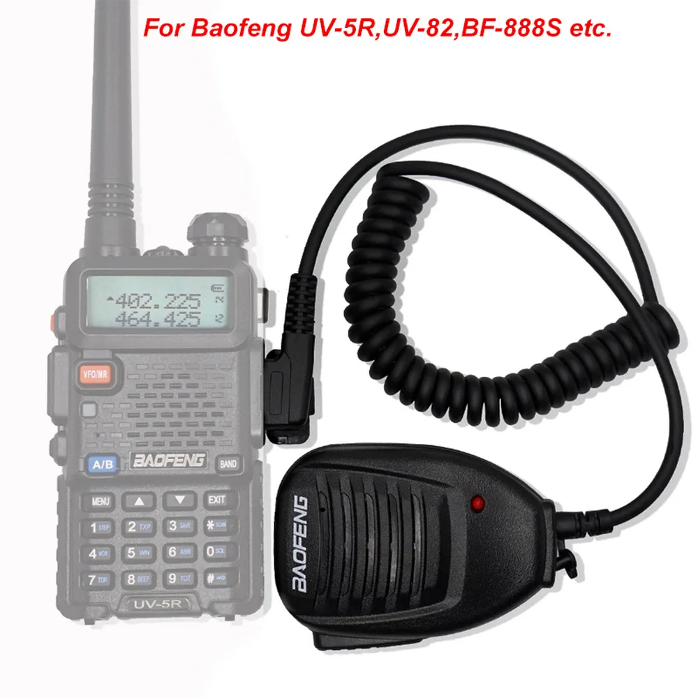 best walkie talkie baofeng speaker mic handheld ptt microphone for kenwood wouxun 2 way radio uv 5r uv 82 bf 888s etc accessorie free global shipping