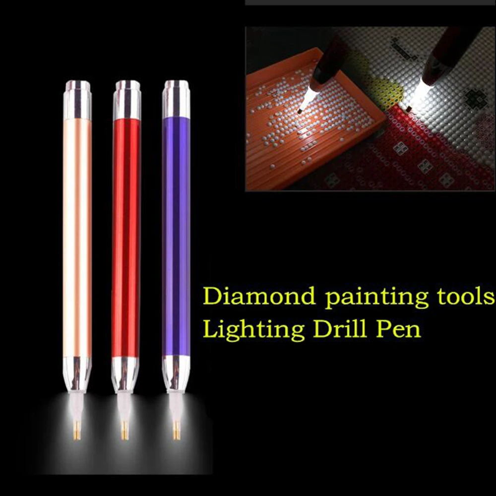 

3 шт./компл. инструмент для алмазной живописи, полная квадратная круглая 5D алмазная вышивка, светящаяся ручка стразы, мозаика, ручка для алма...