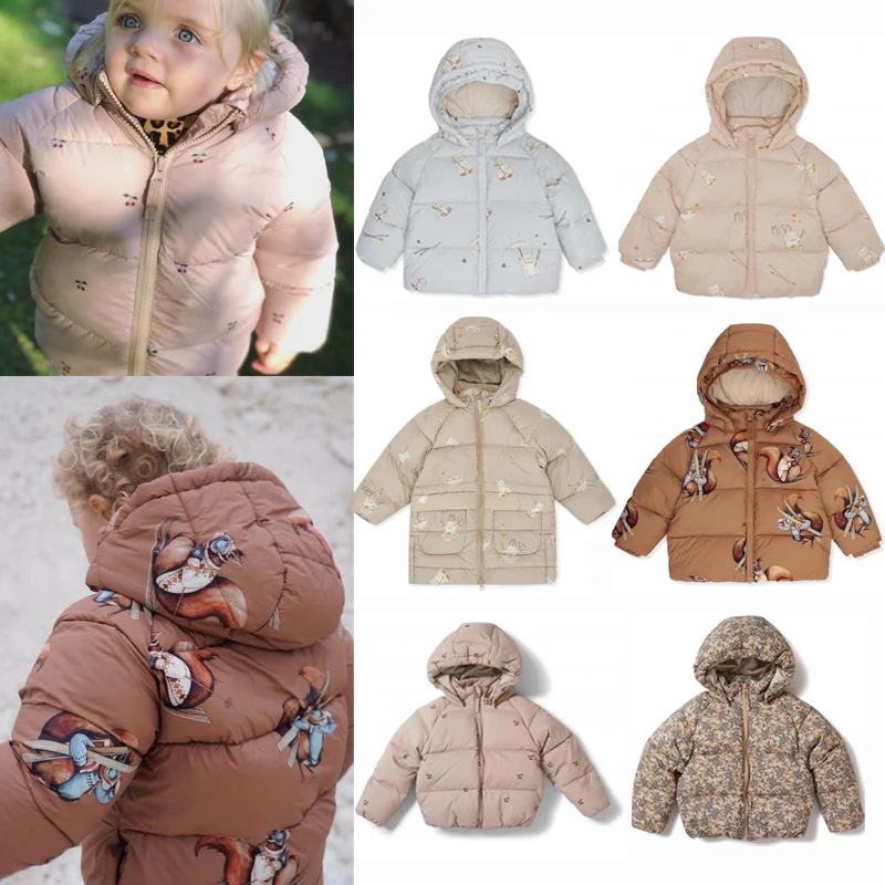 

2021 Фирменное зимнее пальто Konges для маленьких девочек и мальчиков 95% на белом утином пуху сохраняющее тепло детская утепленная куртка ветроз...