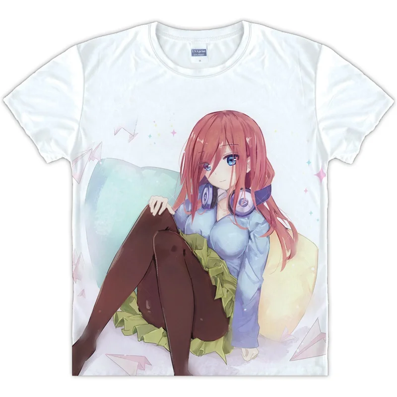 Новинка, футболка с короткими рукавами, унисекс, белая футболка, Go-Toubun no Hanayome - Цвет: Style 5