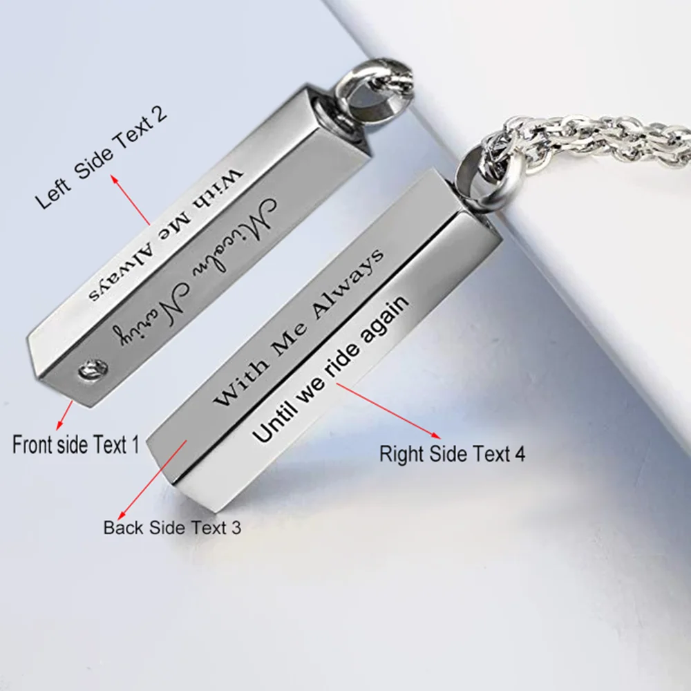 Бесплатная гравировка имена на заказ кубический стержень из нержавеющей стали