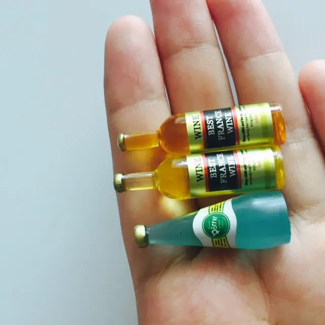 Миниатюрная мебель для кукольного домика 3 шт. бутылки вина сделай сам мини кухня