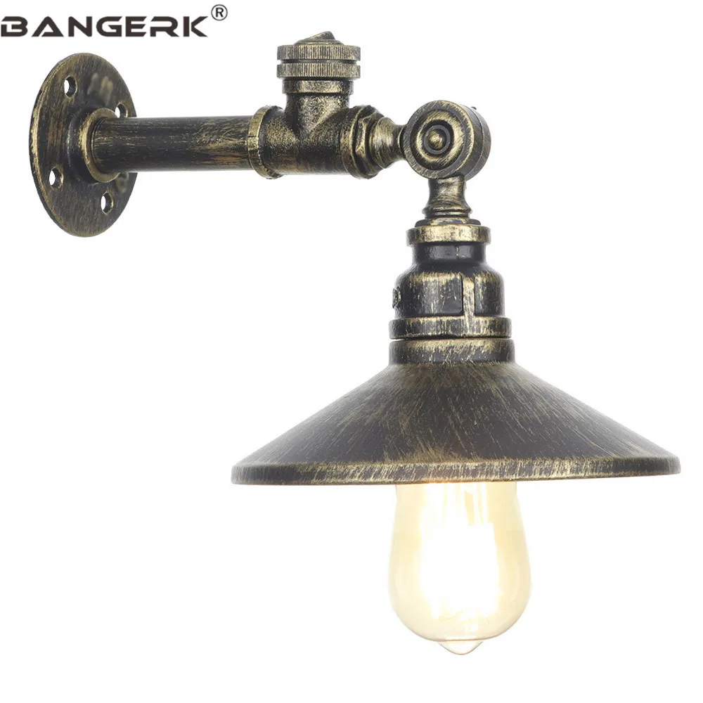 

Vintage Iron Water Pipe Lights Antique Edison LED Wall Light Sconces Button Switch Bedside Wall Lamp Loft Decor Home Lighting