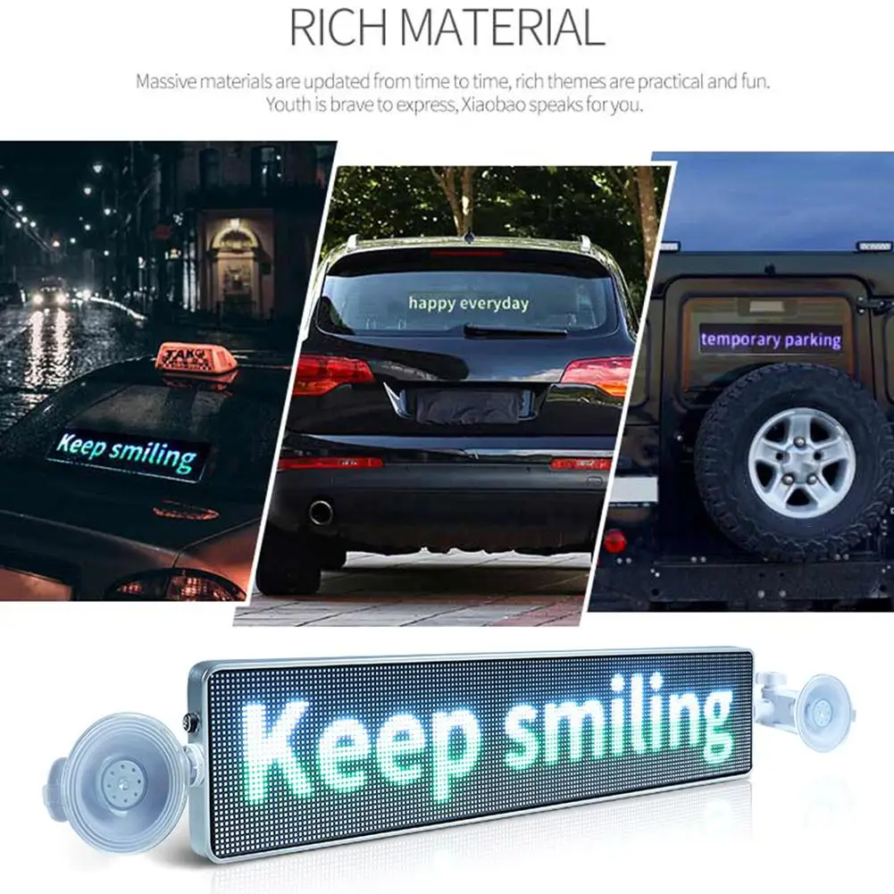 

30w Rear Window Sign Board Car LED Display DIY Programmable Scrolling Display Board Business Advertising Tool For IOS Android