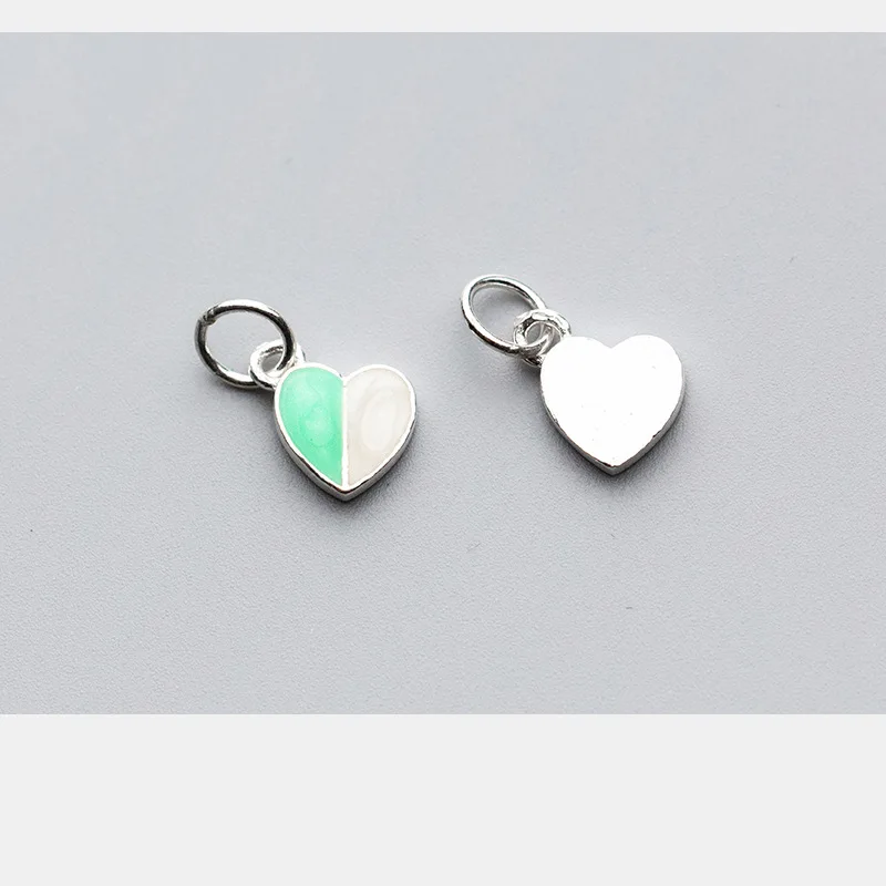 925 стерлингового серебра Макарон цвет сладкий сердце Подвески 8 мм