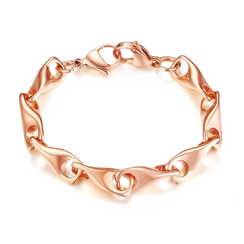 Браслеты из розового золота с цепочкой для женщин женские толстые