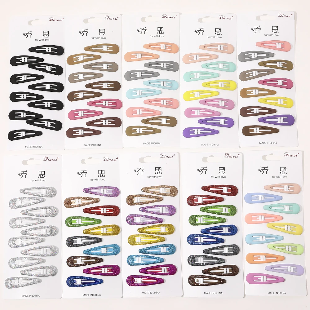 

10PCS/Set New Girls Cute Colorful Star Waterdrop Shape Hairpins Kids Sweet Hair Ornament Clip Barrettes Fashion Hair Accessories