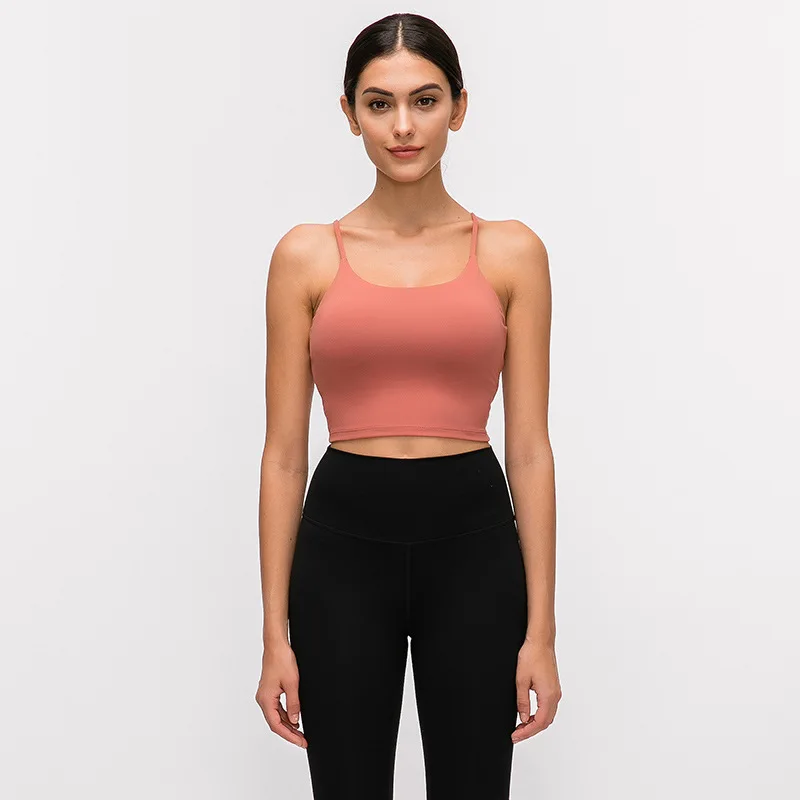 Smoke red Imlario Классическая майка для занятий йогой Bralet, мягкая, облегающая, Спортзал Бодибилдинг, укороченный топ, пуш-ап, нейлон, однотонные тренировочные утягивающие майки - Цвет: Smoke red