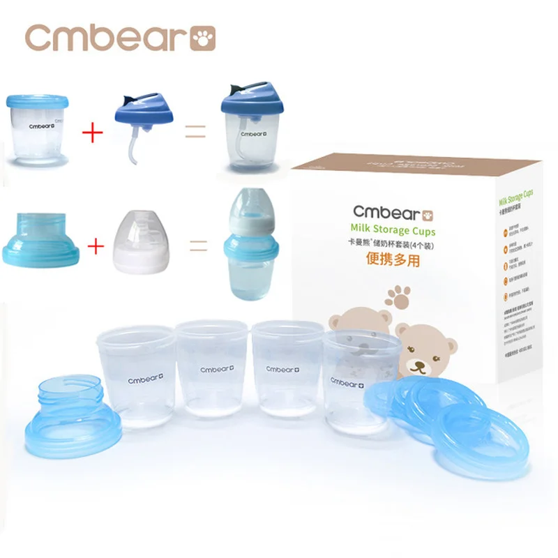 Cmbear бутылочка для хранения грудного молока объемом 180 мл с широким горлышком для хранения новорожденных, морозильная камера, свежая чашка, аксессуары для молокоотсоса