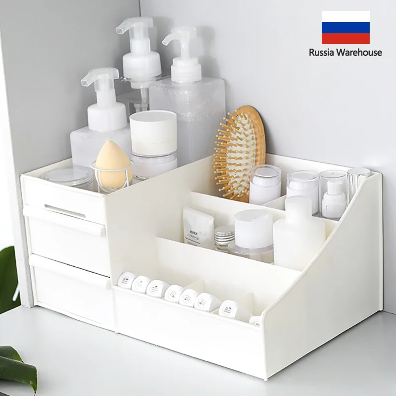 Drawer Makeup Box Cosmetics Organizer Container Bathroom Make Up Organizer Dekstop Office Jewelry Box Plastic Makeup Storage Box
