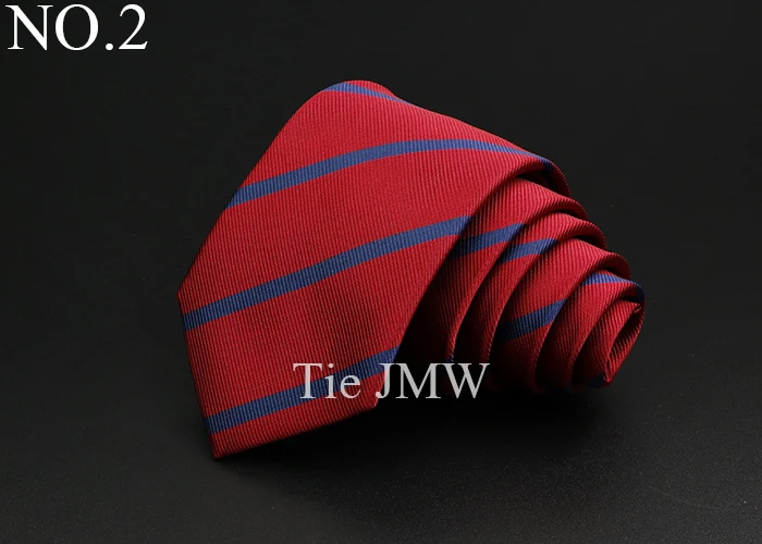 Classic Stripe Mens Tie - Jacquard Necktie in Red Blue Green for Daily Wear and Weddings